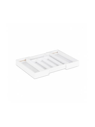 relaxdays Besteckkasten in Weiß - (B)48x (H)5 x (T)33,5 cm