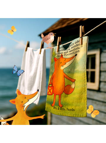 Mr. & Mrs. Panda Handtuch Fuchs Laterne Design mit Spruch in Weiß