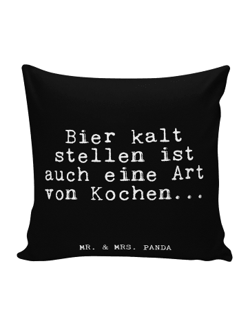 Mr. & Mrs. Panda Zierkissen Bier kalt stellen ist... mit Spruch in Schwarz
