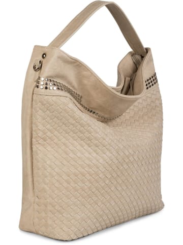 styleBREAKER Hobo Bag Schultertasche in Creme-Beige