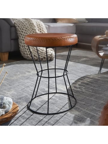 FineBuy Hocker und Sitzsäcke in Schwarz / Leder / 35x35x35