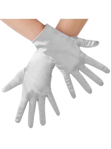 tectake Edle Satin-Handschuhe in Einheitsgröße, silber