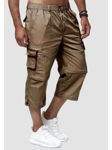 LMC Cargo Shorts Zip Hose 3/4 Schlupfhose Verstellbare Beinlänge in Hellbraun