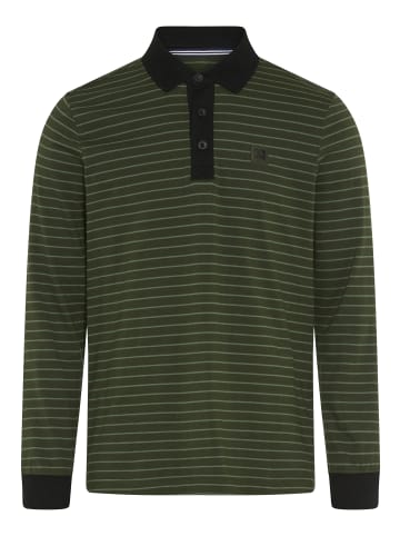 Man's World Poloshirt in dunkelgrün gestreift