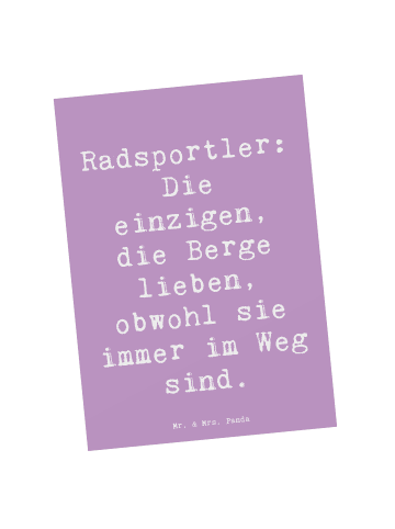 Mr. & Mrs. Panda Postkarte Spruch Radsport Berge mit Spruch in Lavendeltraum