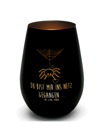 Mr. & Mrs. Panda Laterne Spinne Agathe Liebe mit Spruch in Schwarz