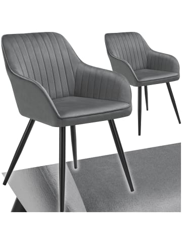 tectake Polstersessel gepolstert, in Samtoptik, gesteppt, 58 x 62 x 82 cm