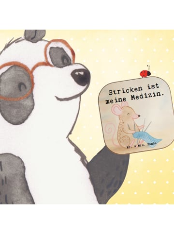 Mr. & Mrs. Panda Untersetzer Tasse Maus Stricken Design mit Spruch in Weiß
