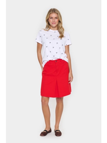 SAINT TROPEZ T-shirt JoshaSZ Gerade Passform in Black Beauty Bow Print