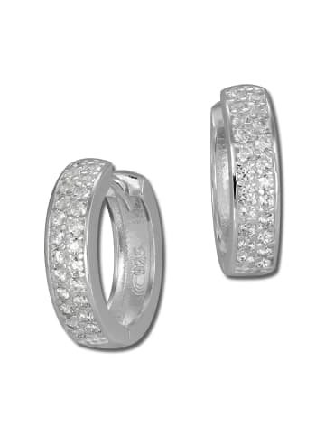 SilberDream 925er Sterling Silber, glanz Damen Creolen 2-reihig Ohrring ca. 17mm