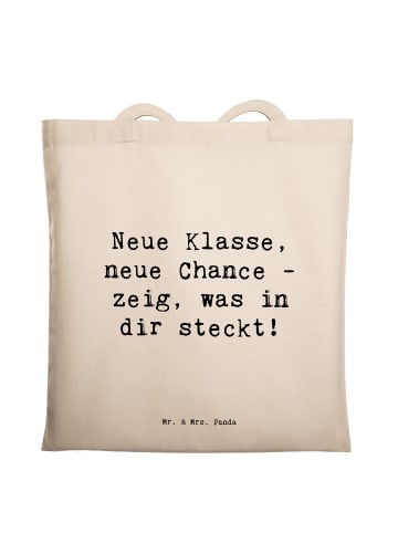 Mr. & Mrs. Panda Einkaufstasche Spruch Erster Schultag Neue Klas... in Creme