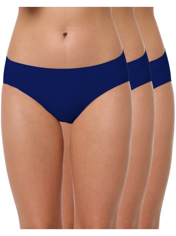 Yenita® Hüftslip 3er Set, Seamless, Mikrofaser in marine