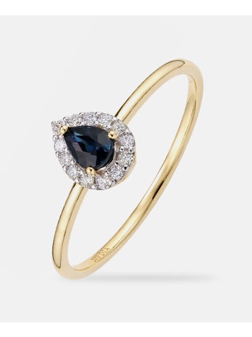 Diamant L'éternel Ring, mit Saphir, 375 Gelbgold
