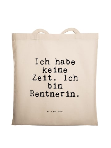 Mr. & Mrs. Panda Tragetasche Ich habe keine Zeit.... mit Spruch in Creme