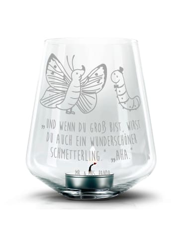 Mr. & Mrs. Panda Graviertes Windlicht Raupe Schmetterling mit Sp... in Transparent