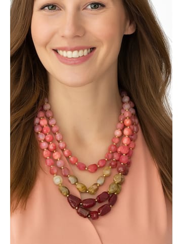collezione alessandro Kurze Kette " Marble " in rot