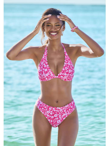 Vivance by Lascana Bikini-Hose in neonpink-weiß
