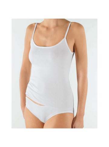 Nina von C. Baumwolle, Feinripp Bio Unterhemd mit Spaghettiträgern in weiß