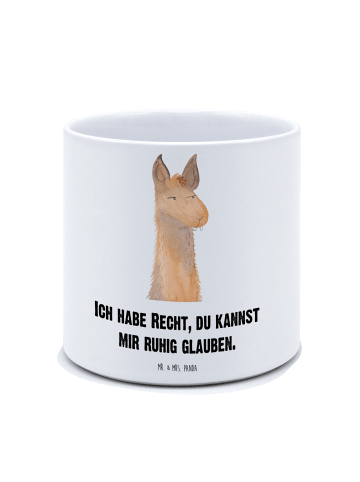 Mr. & Mrs. Panda XL Blumentopf Lamakopf Genervt mit Spruch in Weiß