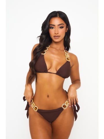 Moda Minx Bikini Top Boujee Triangel Top in Braun