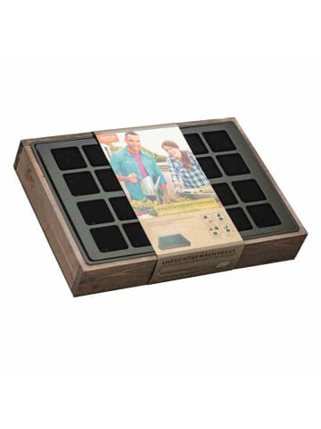 Siena Garden Anzuchtvollholzkiste 24er Topfplatte, 35x24x6 cm in Grau/Braun in Grau/Braun