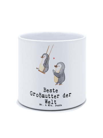 Mr. & Mrs. Panda XL Blumentopf Pinguin Beste Großmutter der Welt... in Weiß