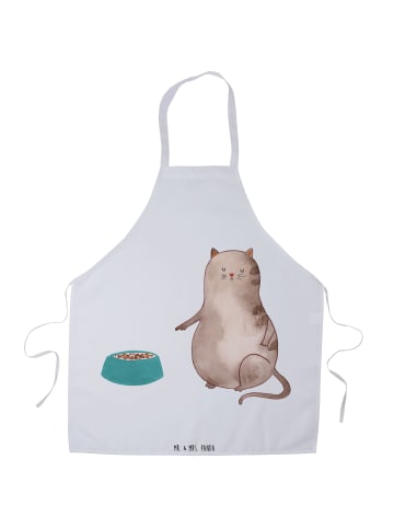 Mr. & Mrs. Panda Schürze Katze Fressen ohne Spruch in Weiß