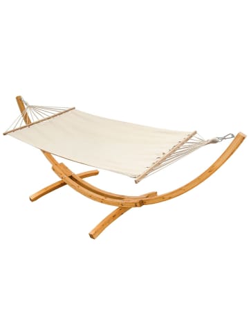 AMANKA XXL Hängematte mit Holzgestell 325 cm - Outdoor Set für 2 Personen bis 150 kg