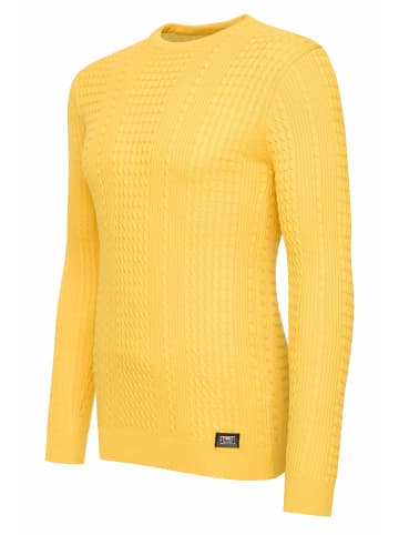 Rusty Neal Super-Slim-Fit Streetwear Fein Strick Pullover in Gelb
