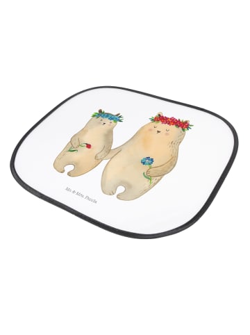 Mr. & Mrs. Panda Auto Sonnenblende Bären mit Blumenkranz ohne Sp... in Weiß