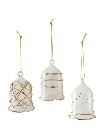 Villeroy & Boch 3er Set Glasglocken Winter Collage Accessoires 19,5 x 19,5 x 18,5 cm in gold