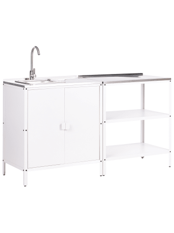 Beliani 2er-Set Gartenküche VILAMA in Weiß/Silber