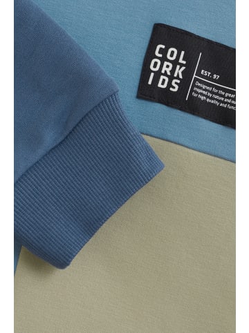 Color Kids Hoodie COSweat Colorblock in Blau