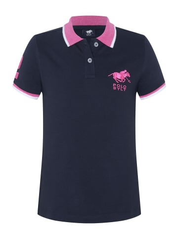 Polo Sylt Poloshirt mit farblich abgesetztem Kragen in Blau