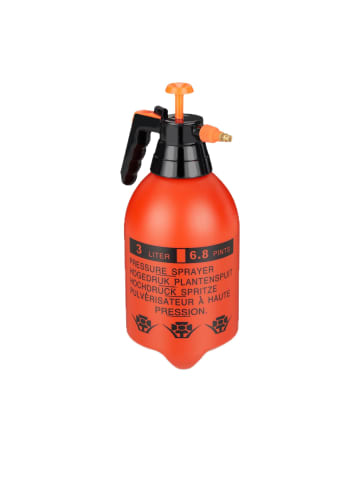 relaxdays Drucksprüher in Orange/ Schwarz - 3 l