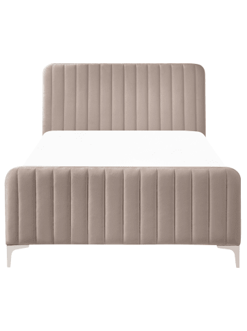 Beliani Doppelbett LUNAN in Beige - (W) 127 x (H) 101 x (L) 215 cm