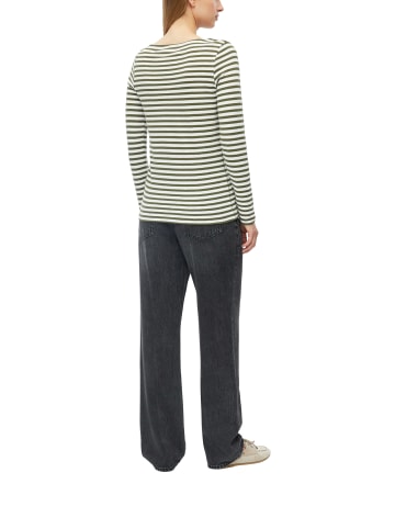 s.Oliver Langarmshirt in khaki weiß