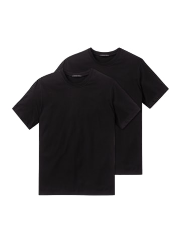 Schiesser Unterhemd / Shirt Kurzarm American in Schwarz