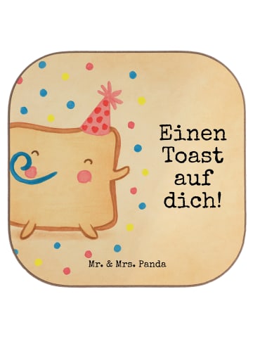 Mr. & Mrs. Panda Untersetzer für Gläser Toast Party Design mit S... in Weiß