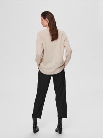 SELECTED FEMME Strick Pullover SLFLULU Wollpullover Rundhals Sweater in Beige-2