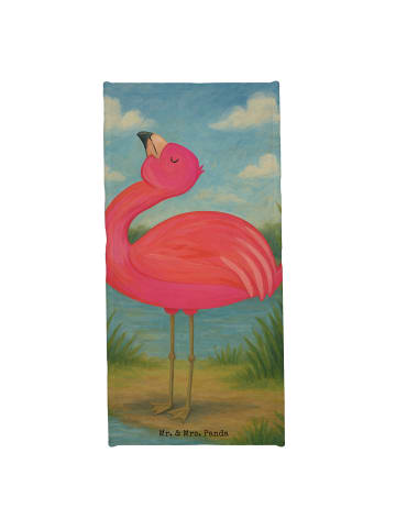 Mr. & Mrs. Panda Handtuch Flamingo Stolz Design ohne Spruch in Aquarell Pink