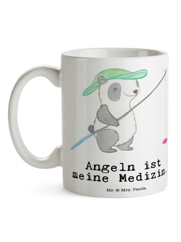 Mr. & Mrs. Panda Tasse Panda Angeln mit Spruch in Weiß