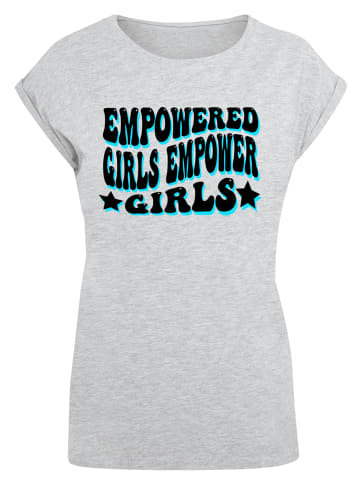 F4NT4STIC T-Shirt Internationaler Frauentag  Empowered Girls Power in grau meliert