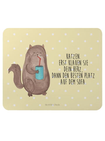 Mr. & Mrs. Panda Mousepad Katze Dose mit Spruch in Gelb Pastell