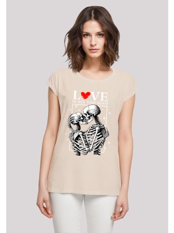 F4NT4STIC Extended Shoulder T-Shirt Love is all you need in Whitesand