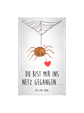 Mr. & Mrs. Panda Gästehandtuch Spinne Agathe Liebe mit Spruch in Weiß