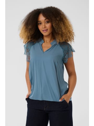 Cream Kurzarm-Bluse CRNola Straight fit in Blue Heaven