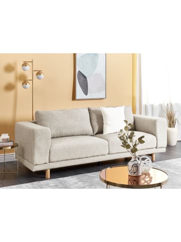 Beliani 3-Sitzer Sofa NIVALA in Beige - (W) 220 x (H) 76 x (L) 84 cm