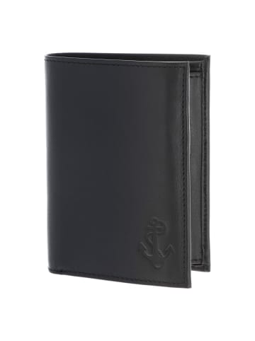 oxmox Leather Geldbörse RFID Schutz Leder 13 cm schwarz-freedom anchor