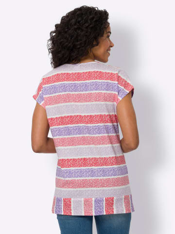 Sieh an! Longshirt in koralle-lavendel-bedruckt